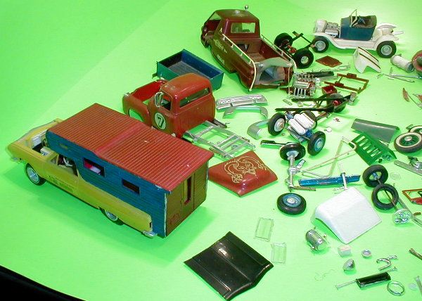   Late 60s Early 70s Model Car Junkyard Lot Parts Kits Models  