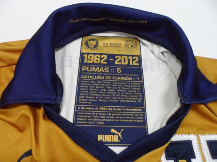 PUMA PUMAS UNAM LIMITED EDITION JERSEY 50 ANNIVERSARY SIZE LARGE 