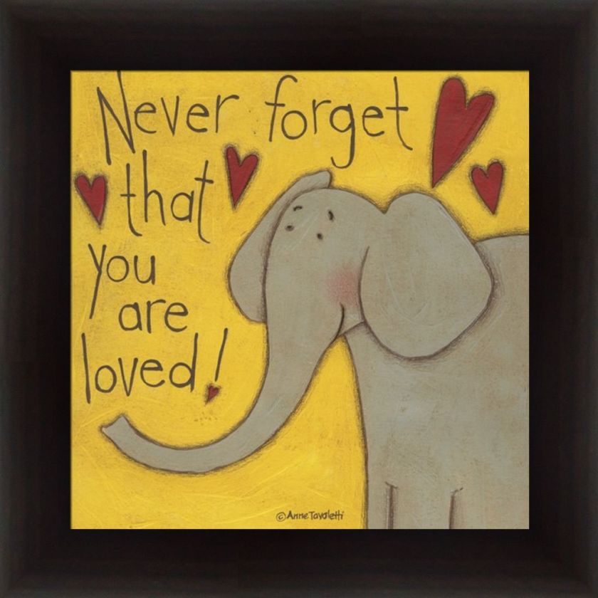 You are Loved by Anne Tavoletti Elephant Print Framed  