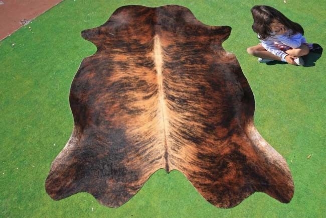 New Cowhide Rug Cowskin Cow Hide Skin Leather Bull Carpet Throw 