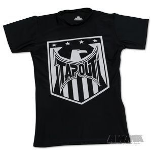 TapouT Compression Tee Rash Guard MMA T Shirt Black  