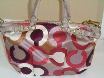 COACH Madison Graphic OP ART SOPHIA Satchel Handbag Purse 18636 Cherry 