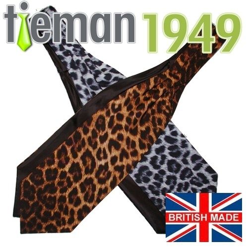 Men & Womens LEOPARD PRINT Self Tie Ascot Cravat SCARF  