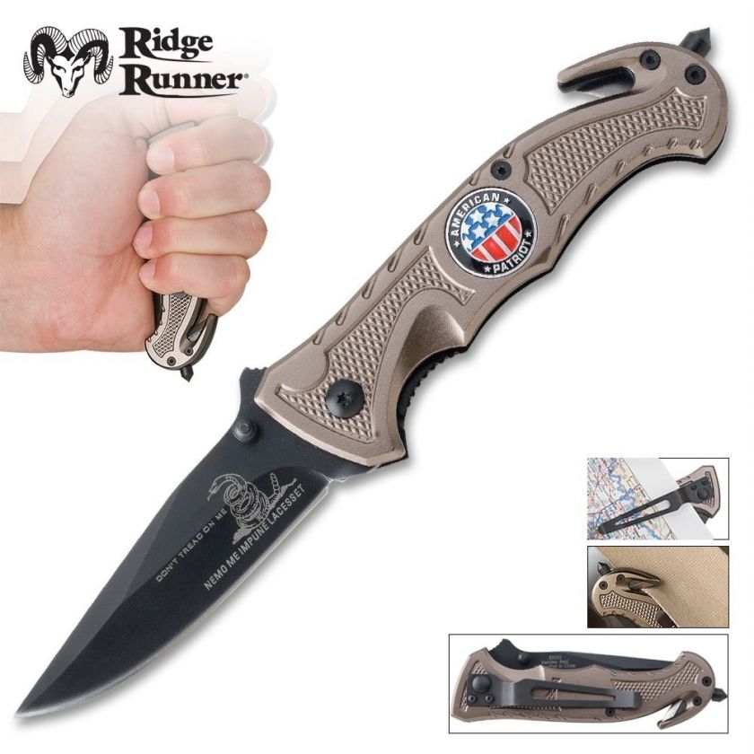 PATRIOT THUMB ASSIST RESCUE FOLDING KNIFE W/ SPIKE  