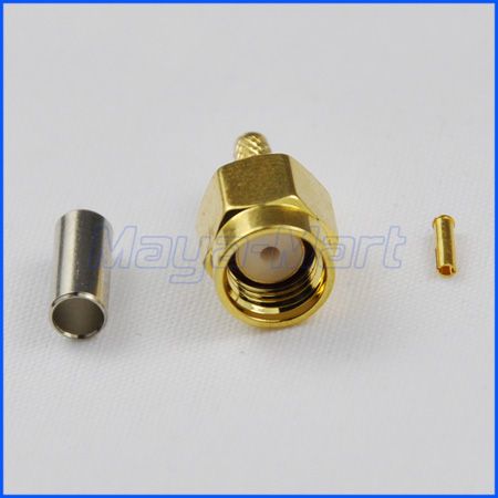 pcs RP SMA male crimp for RG174 RG316 RG188 Connector  