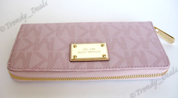 NWT Michael Kors Logo Jacquard PVC Continental Jet Set Item Wallet 