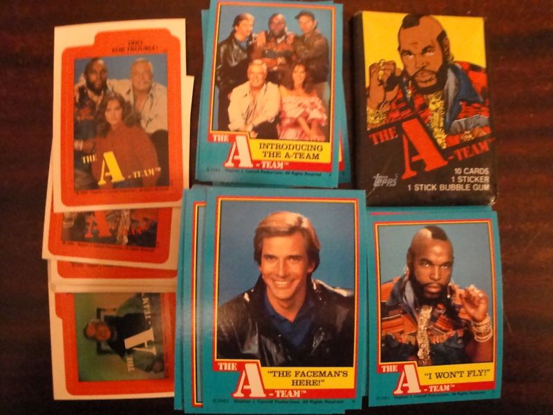1983(SET) THE A TEAM CARDS,STICKERS & UN OPENED WAXPACK  