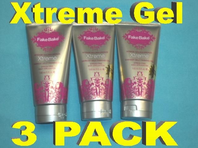 FAKE BAKE Self Tanning GEL 3 PACK New Sealed TANNER  