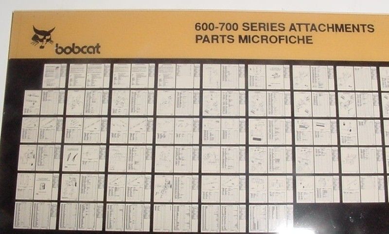 MELROE BOBCAT 600 700 ATTACHMENTS PARTS MICROFICHE  