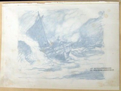 BERTRAM PRIESTMAN RA   ORIG LITHO Fisherman at Sea 1898  