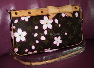 NEW LOUIS VUITTON MURAKAMI CHERRY BLOSSOM POCHETTE BAG  