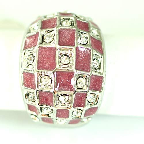   GP Square Gemstone Zirconia CZ Inlay Ring Rings Costume Trendy  