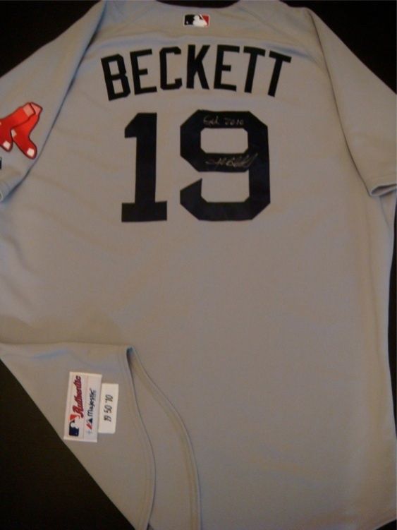 JOSH BECKETT GAME USED BOSTON RED SOX 2010 AWAY JERSEY   