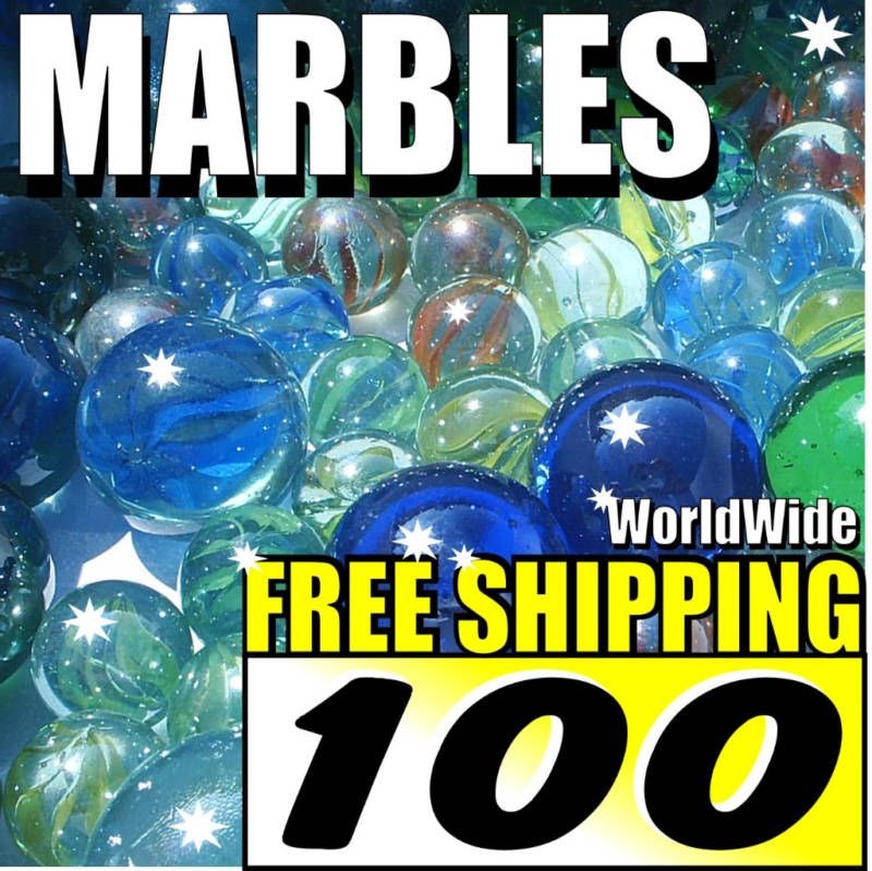 100 New Lot Colourful Marbles Toy Game Present FREE S/H  