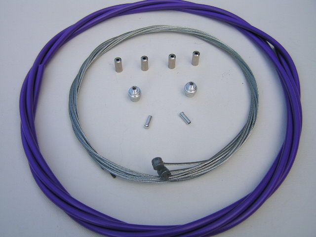 BMX brake kit cables housing ferrules end tips PURPLE  