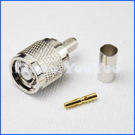 RP TNC male plug connector crimp for RG58 RG142 LMR195  