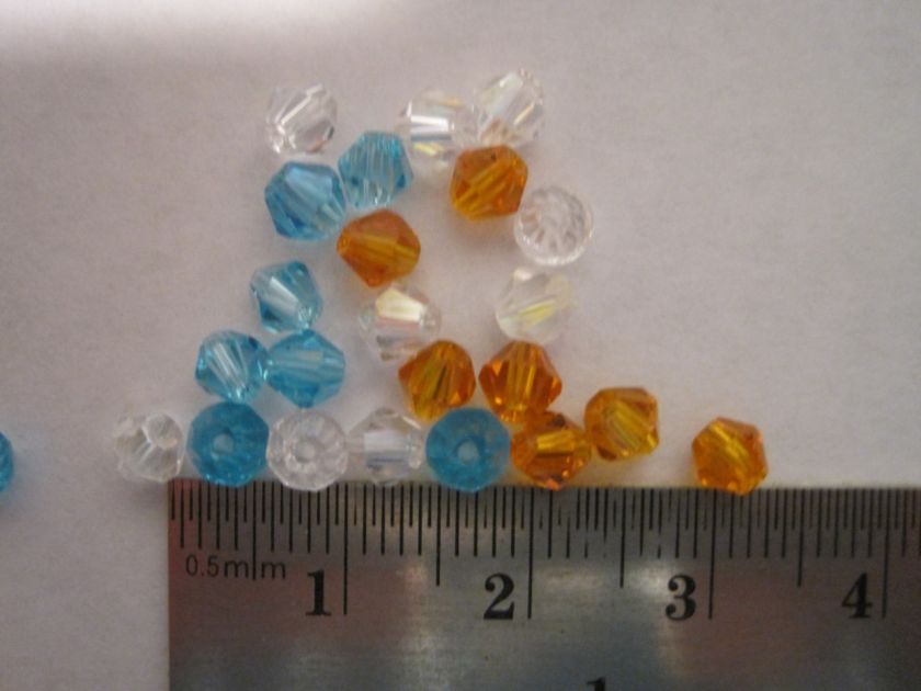 Bicone Glass Beads 4mm Sport & Fun Color Mixes 40pieces  