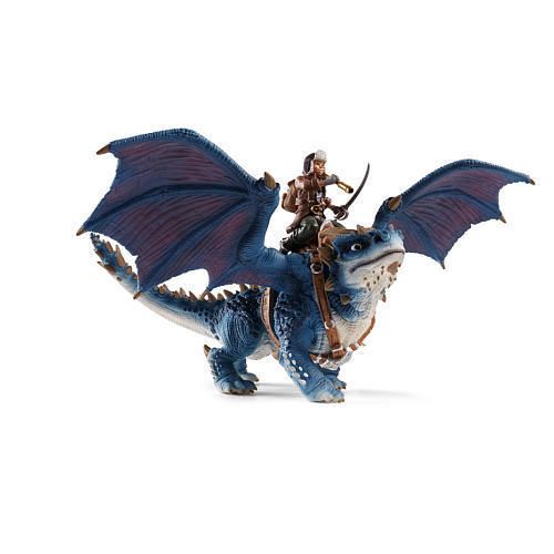 Schleich SHANSY BLUE DRAGON Bayala Arelan Rider 70445 RARE *NEW 