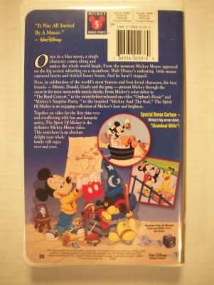 Walt Disneys The Spirit of Mickey Childrens VHS Tape 786936029369 