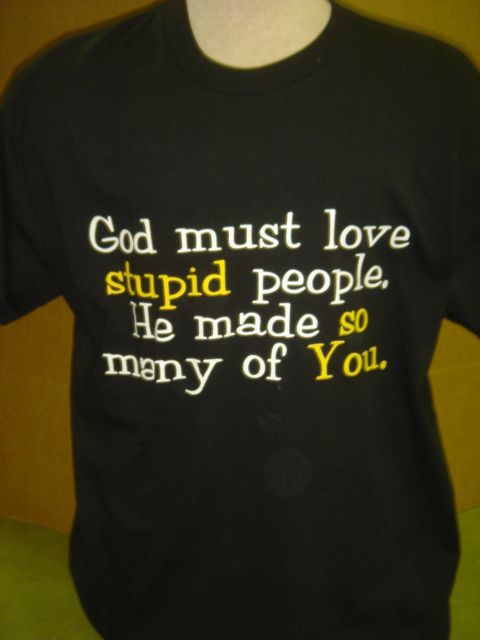 SHIRT NEW SHORT SLEEVE BLACK GOD MUST LOVE  