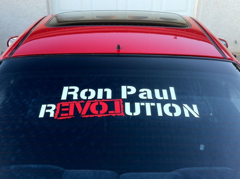 Ron Paul REVOLUTION large car truck vinyl window sticker decal liberty 
