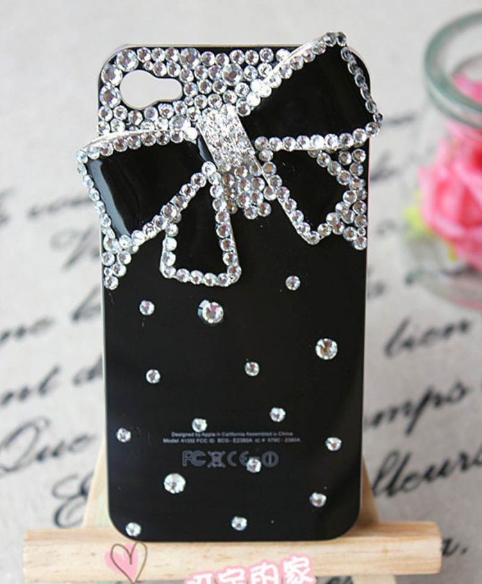 Luxury Diamond Crystal Bowknot Hard Case Cover Skin For iPhone 4 4G 4S 