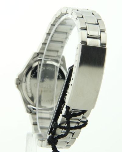 Croton Womens Stainless Steel Dress Watch Black / White  