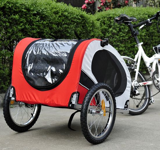 New Pet Dog Bike Bicyble Trailer Cat Carrier W/Bicycle Hitch  