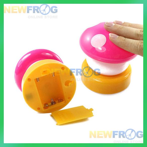 New LED Mushroom Press Down Touch Night Light Lamp Pink  