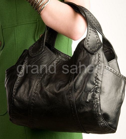 HANDMADE GENUINE LEATHER PURSE HOBO STITCHED BAG g53  