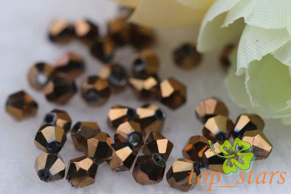 100 pcs Bronze 5301 Bicone Faceted Swarovski Crystal AB Beads 4mm 