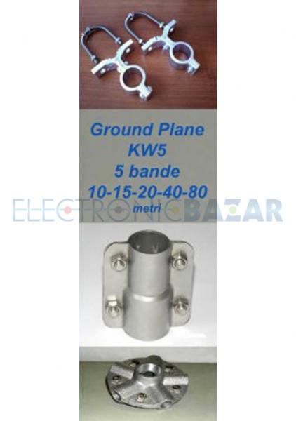 Vertical ground plane antenna 3,5 7 14 21 28 MHz KW5  