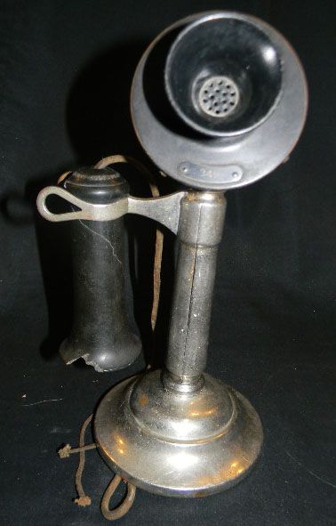 ANTIQUE STROMBERG CARLSON NICKEL CANDLESTICK TELEPHONE  