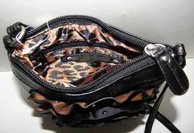 NEW STEVE MADDEN RUFFLED ROSE LEOPARD CROSSBODY BAG  