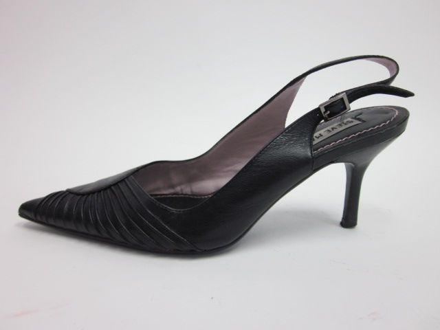 STEVE MADDEN Black Leather Slingbacks Pumps Heels Sz 6  