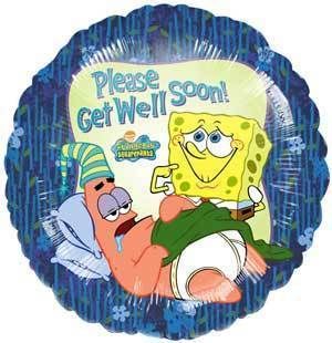 18 SPONGEBOB SQUARE PANTS GET WELL SOON BALLOON  