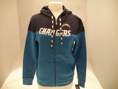 SAN DIEGO CHARGERS NFL FOOTBALL REEBOK LADIES FULL ZIP HOODY XL  