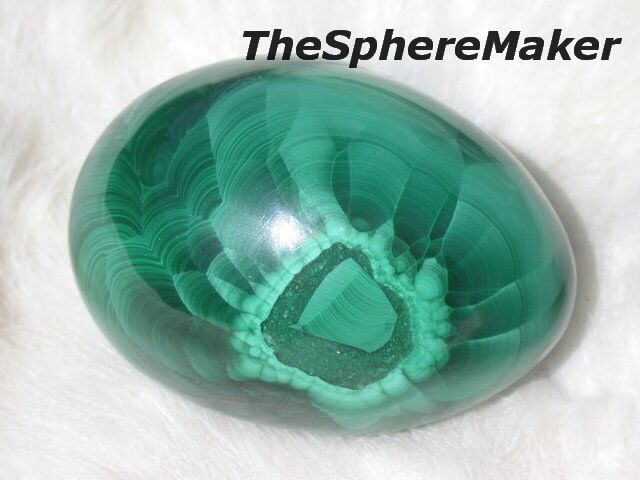   RARE CHATOYANT MALACHITE EGG GREEN COPPER MINERAL GEMSTONE ball/sphere