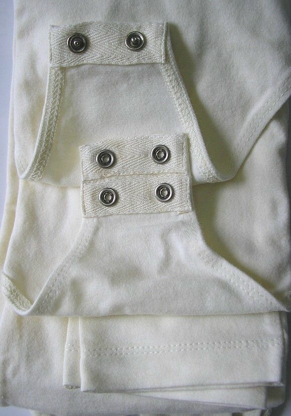 GAP BODYSUIT NEW IVORY LG LS BALLET NECK SNAP CROTCH  