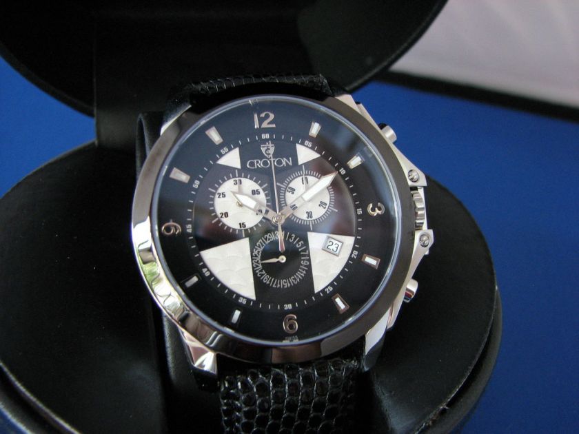 Croton Chronograph Date Watch cc311234bsbk MSRP $1000  