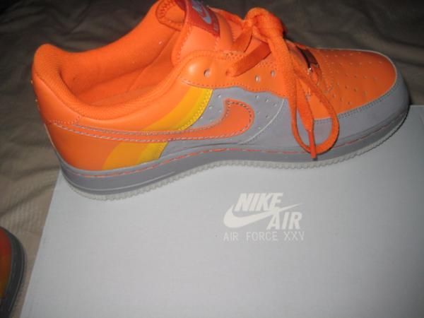 NIKE AIR FORCE XXV ORANGE YELLOW GREY SIZE 8.5 RARE EXCELLENT 