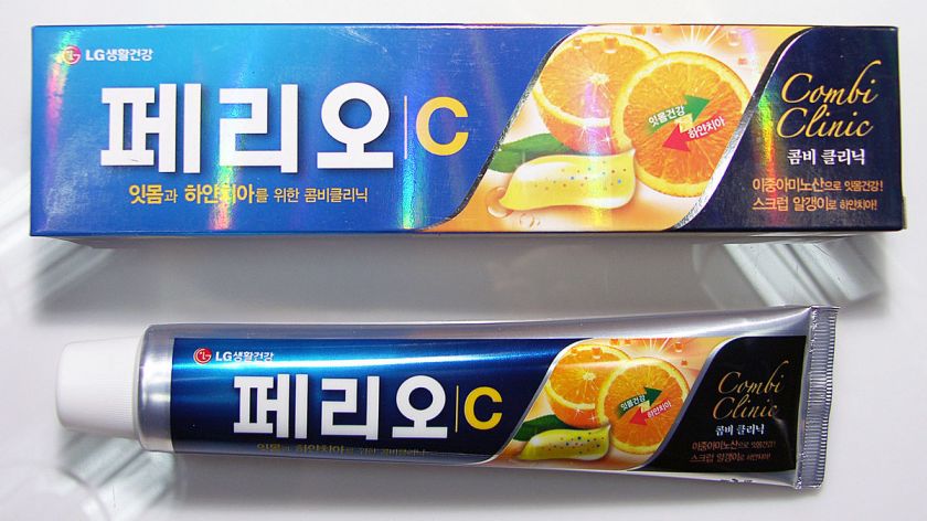 130g of LG Combi Clinic Orange Toothpaste Made from Jeju Oranges 