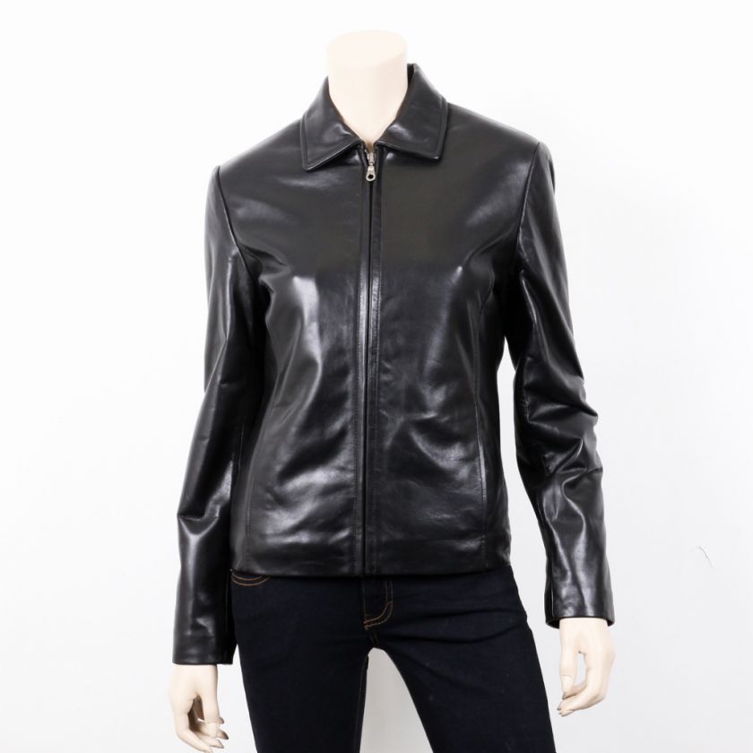 FINAL SALE   Short Black Lambskin Leather Jacket   S  