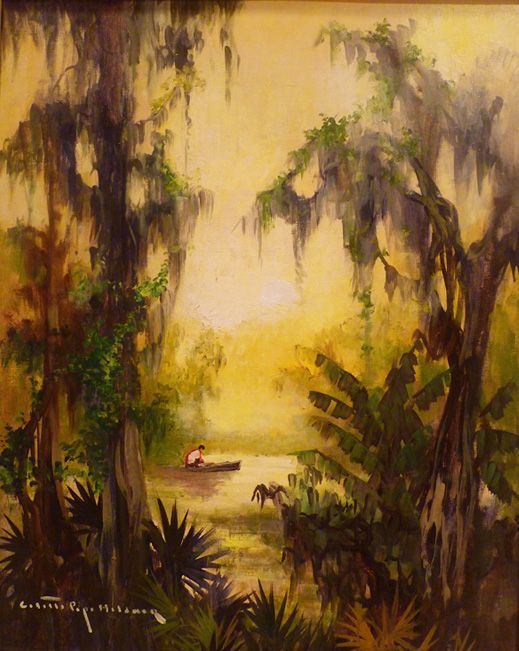 MISTY LOUISIANA BAYOU OIL BY COLETTE HELDNER   LISTED  