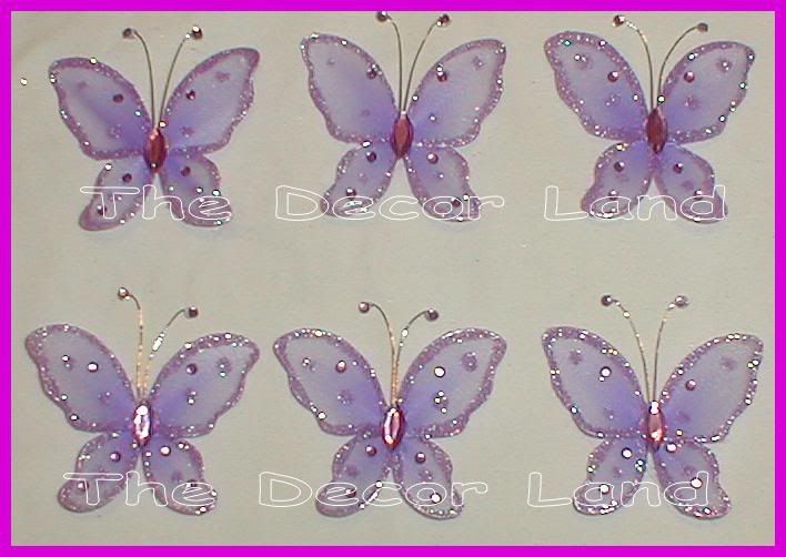 Purple BUTTERFLY Nursery Wedding favor party lot 6  