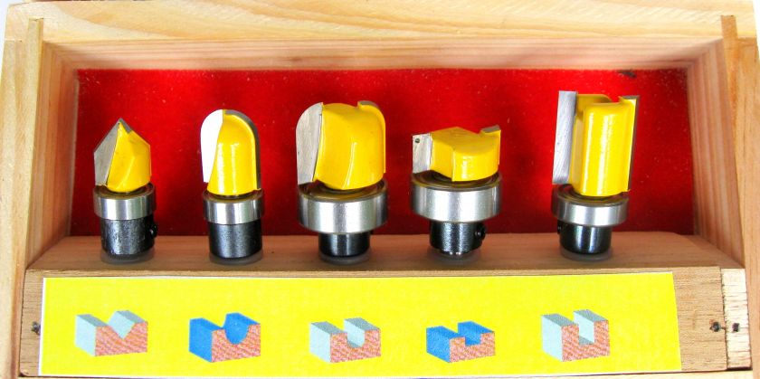 pc 1/4 SH Top Bearing Pattern Molding Router Bit Set  