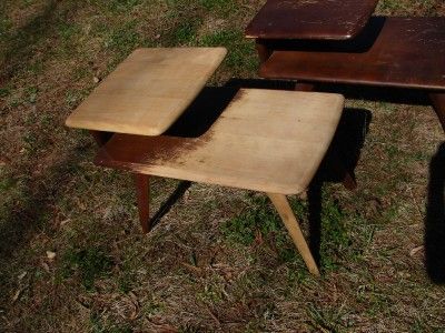 HEYWOOD WAKEFIELD END TABLES MID CENTURY MODERN EAMES  