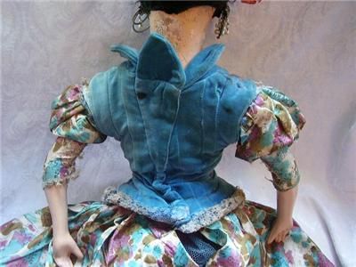 Old Antique Spanish Spain Lady Senorita Composition 29 inch Boudoir 