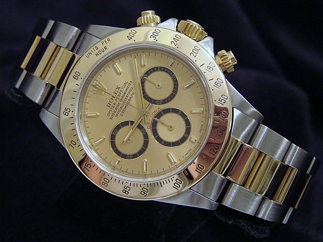 MEN ROLEX 2TONE 18K GOLD/STEEL COSMOGRAPH DAYTONA WATCH  