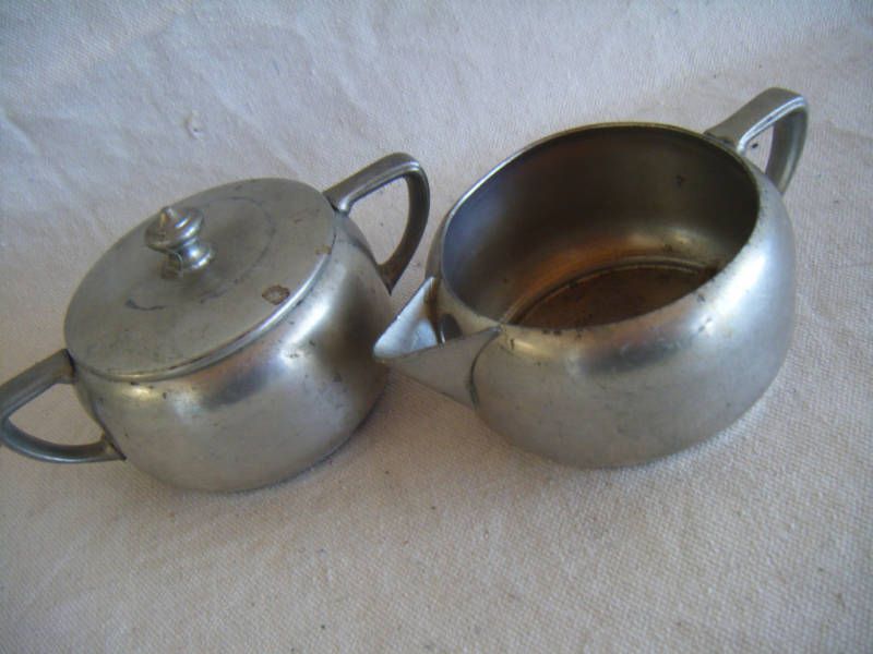 Old English Genuine Pewter Cream & Sugar Set  